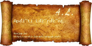 Apáti Lóránt névjegykártya